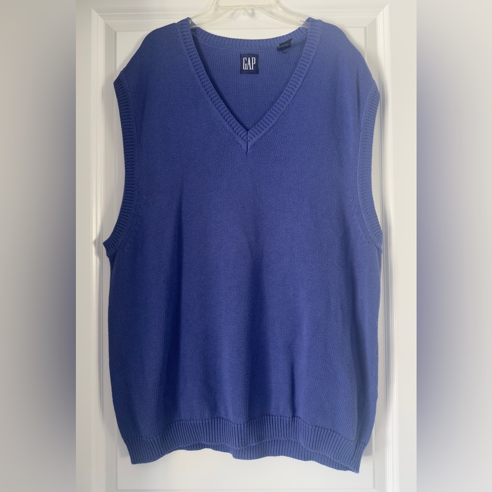 Vintage 1990s Gap Blue Sweater Vest Men’s XL